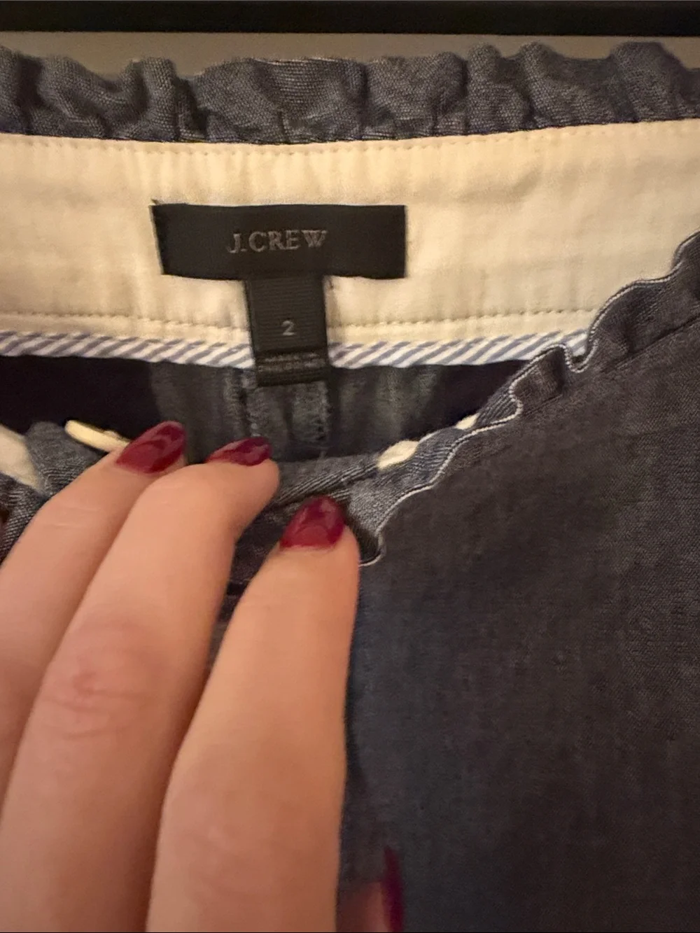 J. Crew Chambray Ankle-Length Cropped Jeans